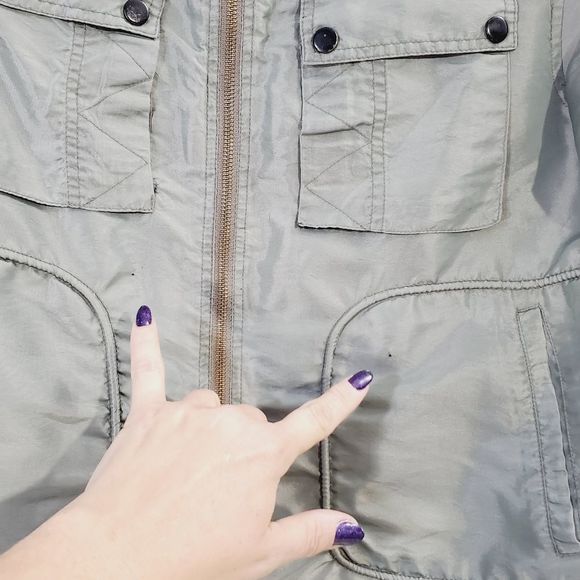 CPT by Cockpit USA military garmen nylon zippered army green jacket size medium - Picture 12 of 16